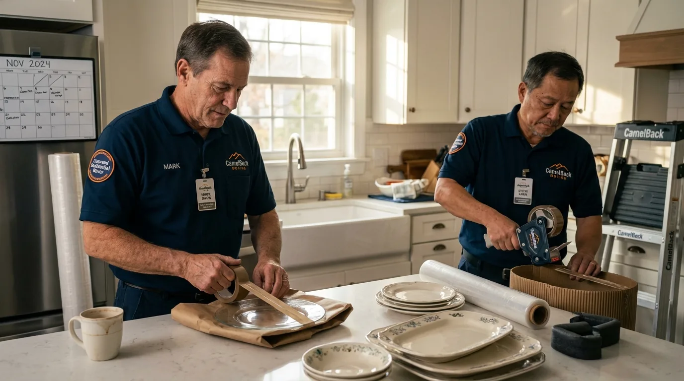 Professional crew packing kitchen dishware in Byram, MS